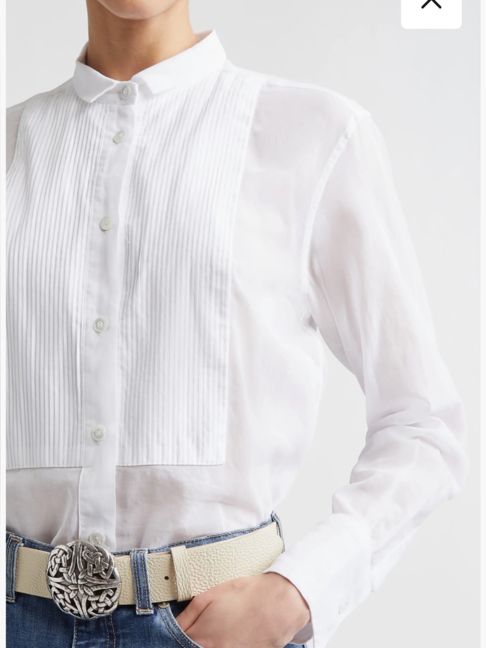 Eleventy Cotton Poplin Tuxedo Shirt sz 6/44
